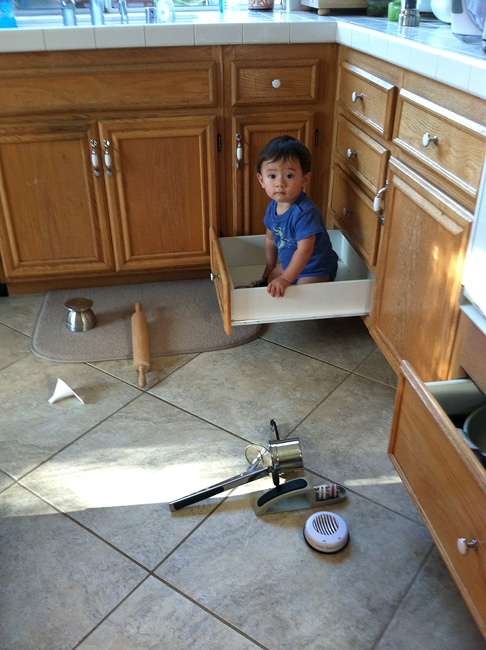 Zane in the kitchen