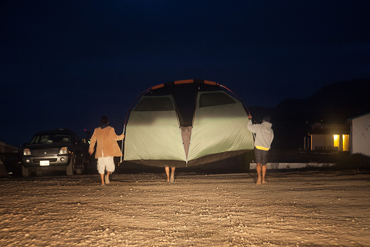 Moving the tent